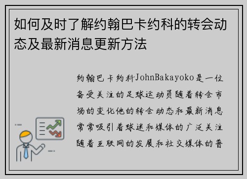 如何及时了解约翰巴卡约科的转会动态及最新消息更新方法