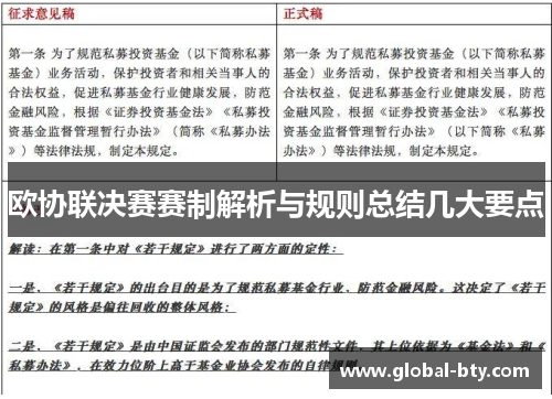 欧协联决赛赛制解析与规则总结几大要点